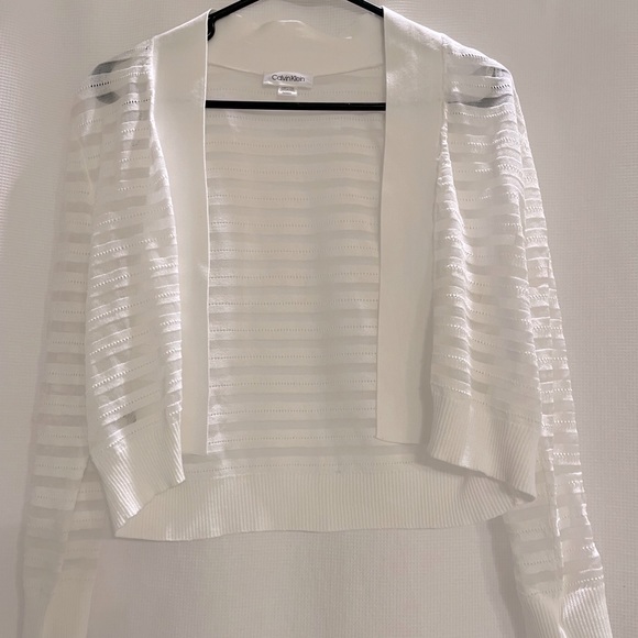 White cropped sweater cardigan - Picture 1 of 2